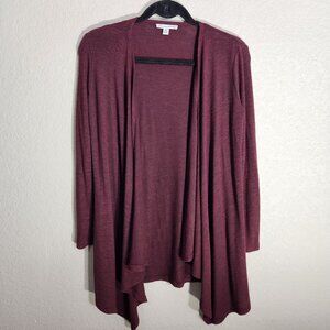 American Eagle Outfitters Cardigan XS Burgundy Open Front Lightweight Knit
